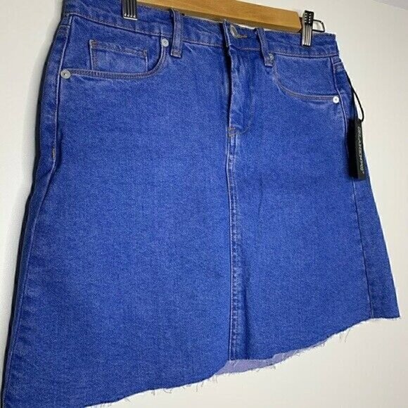 NEW BLANKNYC Skirt Size 27 Women's Denim High Rise Cutoff Blue Mini MSRP $88 - Picture 5 of 7